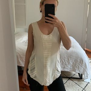 Rag & Bone Raw Silk Ivory Blouse SZ 2